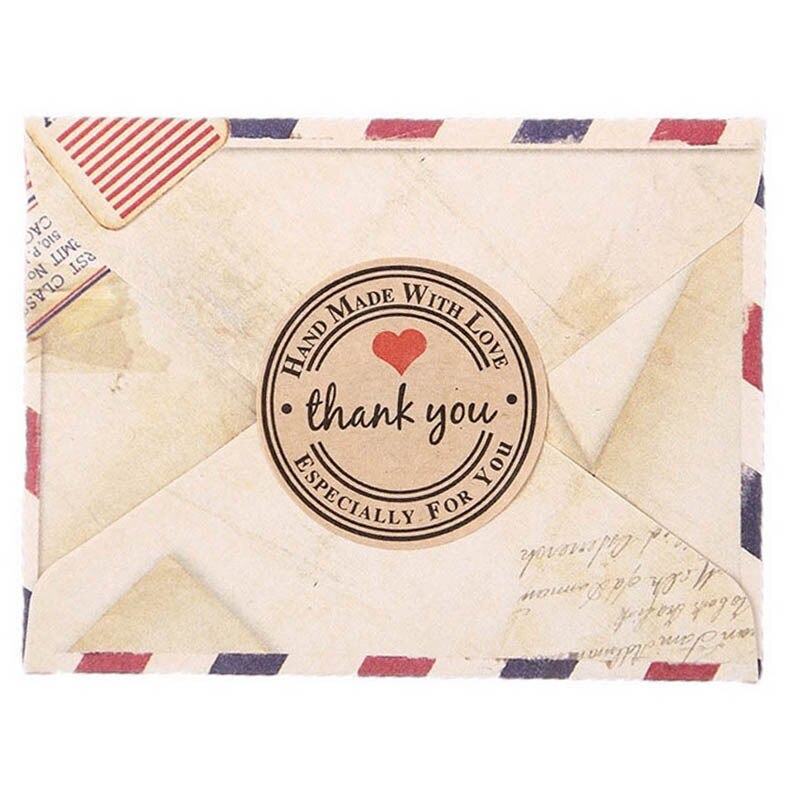 Custom kraft paper roll sticker thank you sticker packing seal label sticke rНаклейка уплотнения
