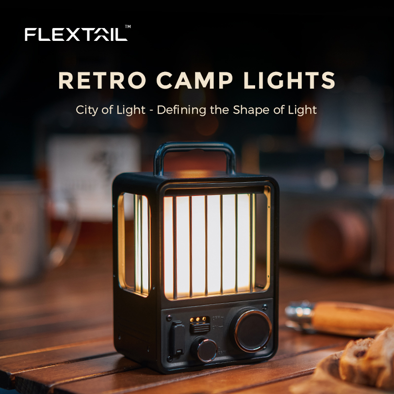 FLEXTAIL Retro Outdoor Camping Lamp Draagbare Villa Lantaarn Oplaadbare Vintage Foto Props Outdoor Camping Verlichting
