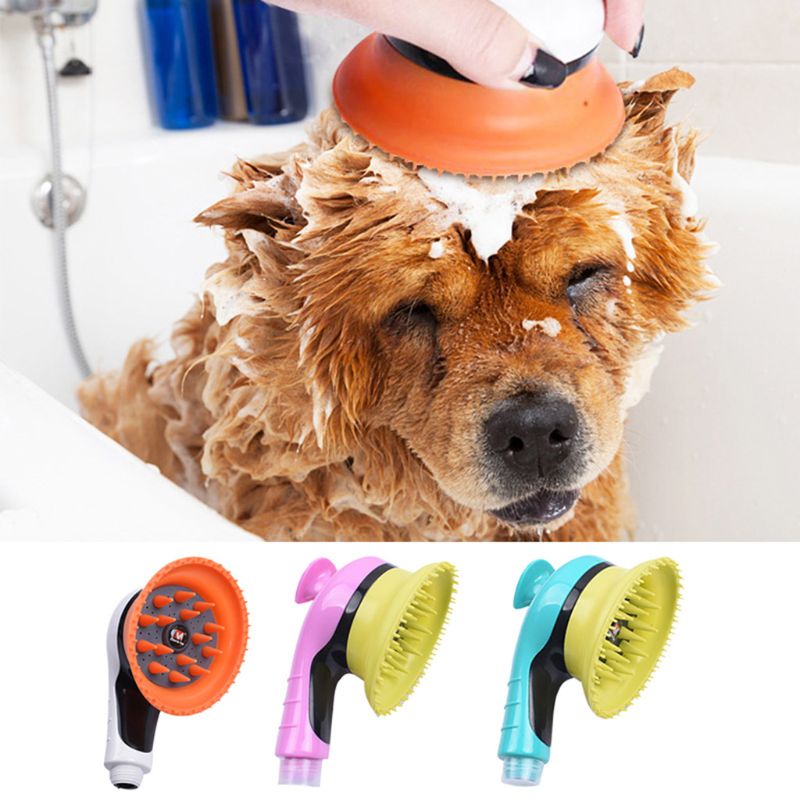 Kæledyr sprøjte brusebad hund bad massage massage værktøj kat brusebørstehoved