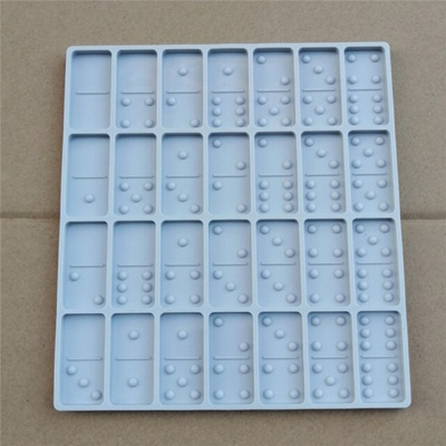 Shiny Dominoes Cabochons Silicone Epoxy Resin Mould Chocolate Fondant Mold Cake Diy Soap Decorating Tools Baking Accessories: Grey
