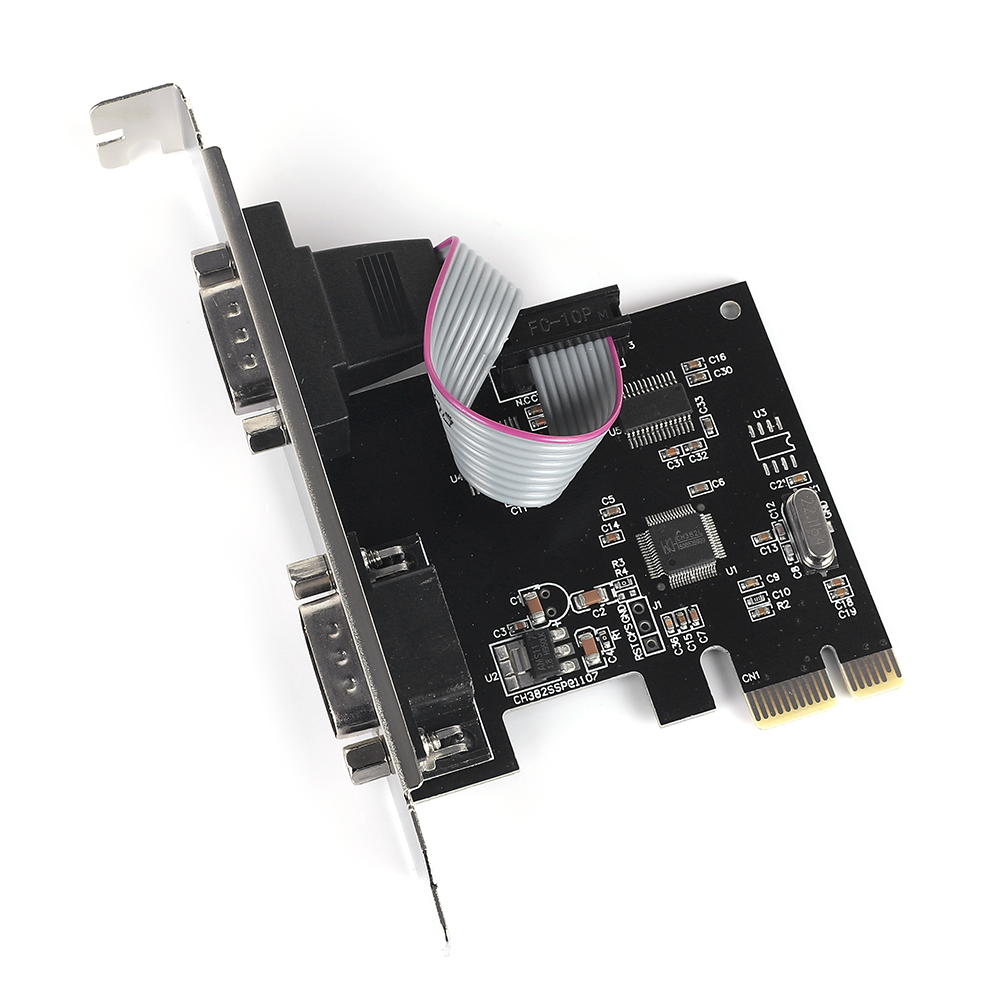 PCI-E Serial Card PCI-Express to Dual Serial Ports COM RS232 Interface Desktop Industrial Control Computer Expansion Card