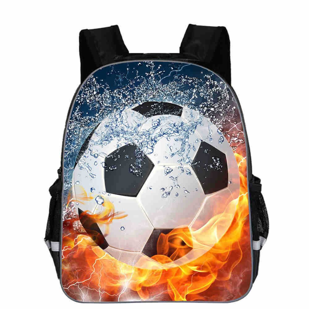 11 inch Children Bags 3D Ice Soccerly/Foot Ball Pattern for Teen Boys Girls Kids team Bags: 12