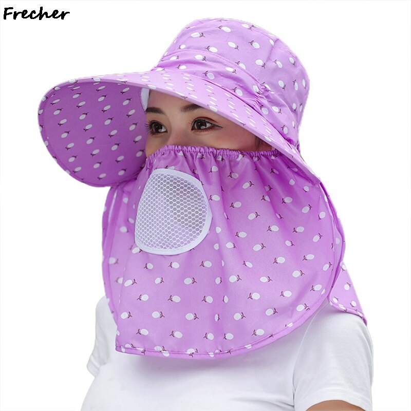 Sun Hat Female Summer Hat Cover Face Sun Hat All-match Summer Hat with Big Rim Anti-ultraviolet Cycling Sunhat: 4