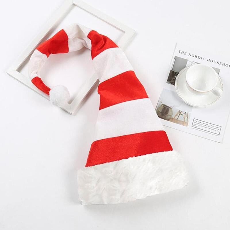 Women Christmas Elf Hat Long Striped Felt Plush Elf Cosplay Hat Stripe Party Year Hat Decoration Xmas Props Accessories G3R9