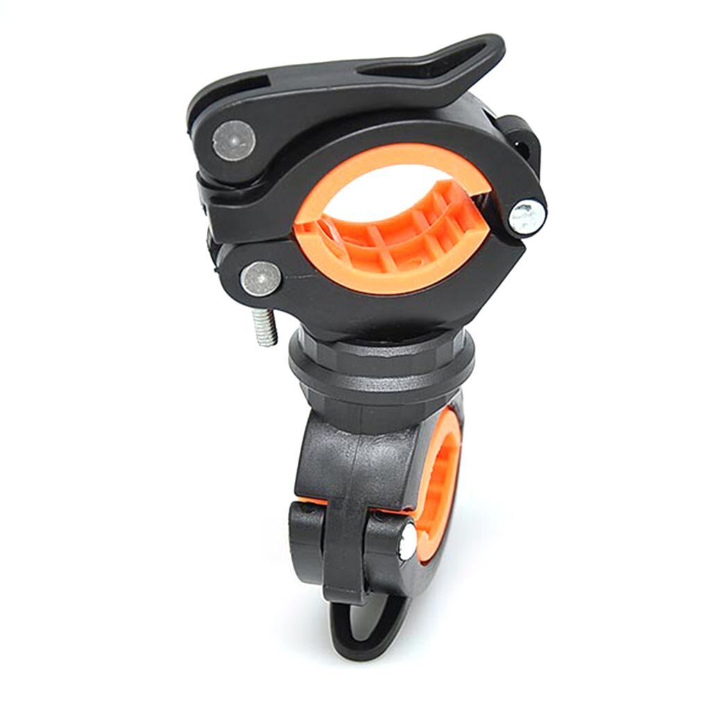 Bike 360 Degree Rotation Bicycle Seatposts Clamps Double LED Light Holder Front Flashlight Pump Handlebar Bike Accessory