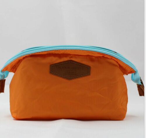 Neceser pequeño de viaje para maquillaje, bolsa de cosméticos, neceser, organizador de aseo personal, Mini bolsas herméticas: Orange