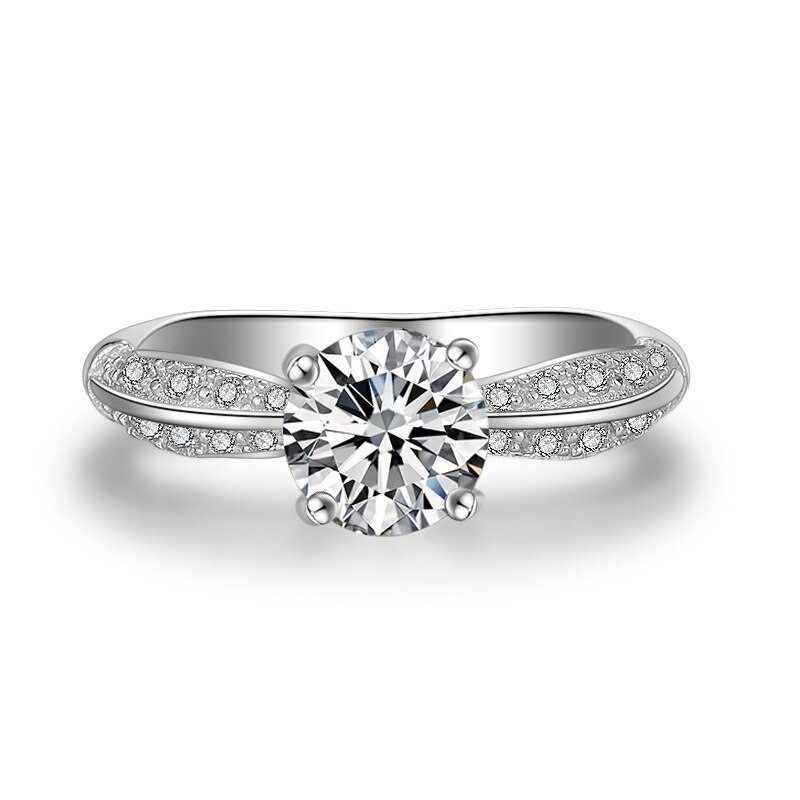 Ægte solid sølv  s925 ringe til kvinder anillos mujer hvide diamantsmykker anillos de bizuteria ædelsten med pude zirconia