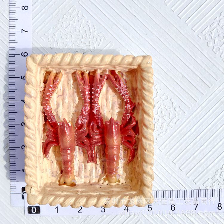 Fridge Magnets French Bread Basket Egg Milk Breakfast Tomato Seafood Imitation Food Series 3D Resin Refrigerator Stickers Decor: 1