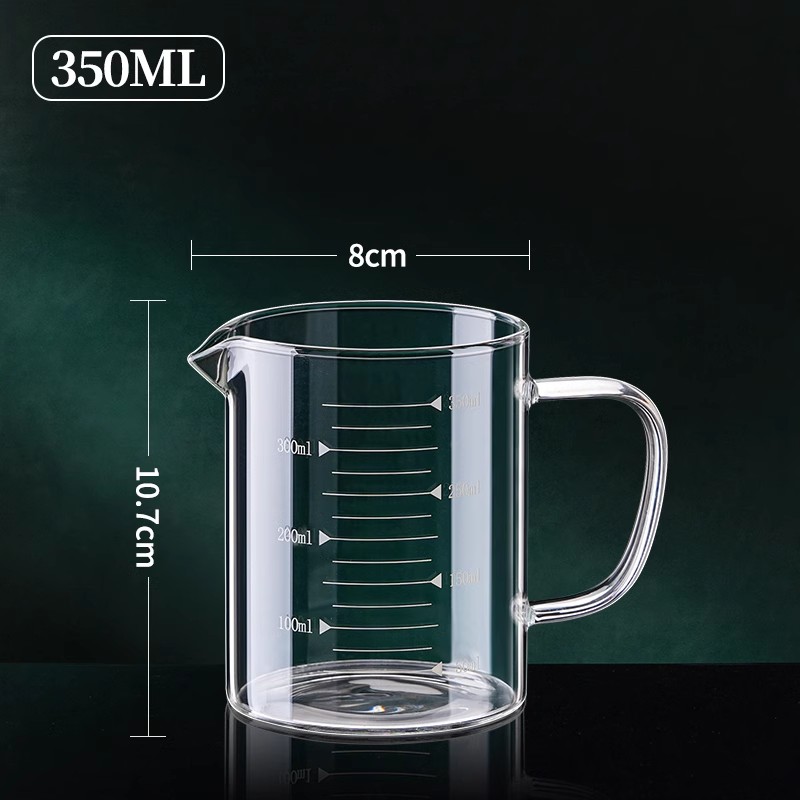1pcs Glazen Maatbeker Met Handvat hittebestendig Laboratorium Beker Keuken Melk Koffie Maatbeker 250/350/500/1000ml: Licht Groen