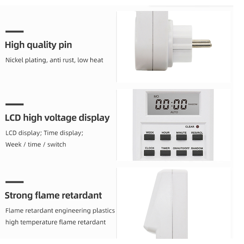 Digital Timer Switch 24 Hour Programmable Control Timing Socket Kitchen Timer Outlet Electronic Timing Socket EU UK US AU Plug