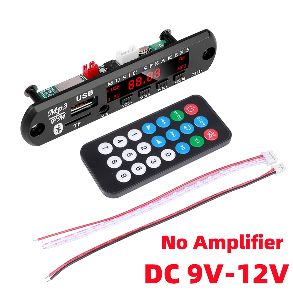 2*25W 50W Verstärker DC 6-12V MP3 Decoder Board Bluetooth 5,0 12V Auto MP3 Player USB FM Anruf Aufnahme Unterstützung Ordner Schalten: Black