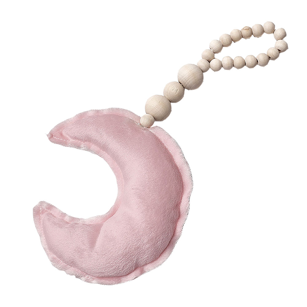 Baby nordic moon träpärlor dekoration leksaker barn sängrum spjälsäng tält dekor ornament nyfödda fotografi prop leksak
