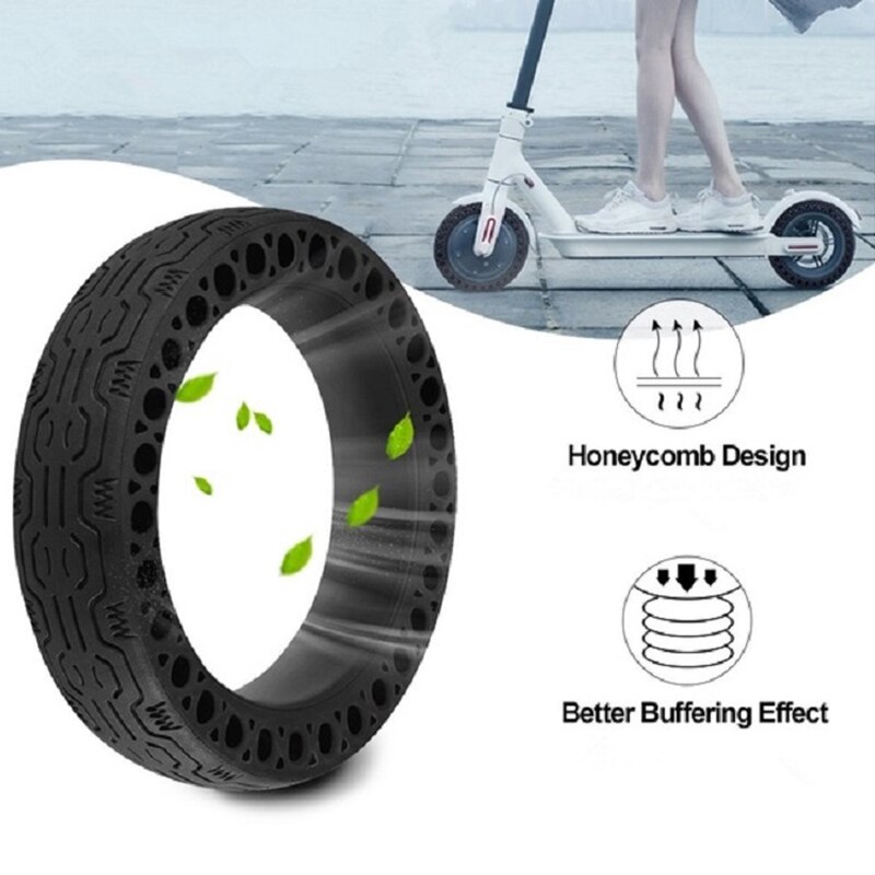 Holdbare hjul anti-eksplosion solid gummidæk baghjul til xiaomi mijia  m365 elektrisk scooter skateboard