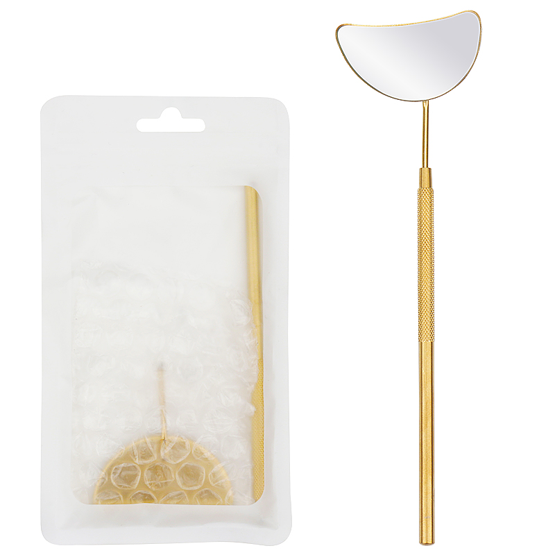 1Pc Specchio per ciglia a semicerchio Specchio a mano lunga per il controllo dell'estensione delle ciglia finte Accessori Strumenti per il trucco delle donne