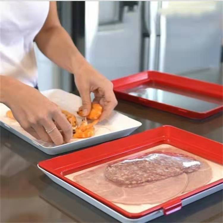 Food Preservation Tray Stackable Food Fresh Tray Magic Elastic Fresh Tray Reusable Food Storage Container