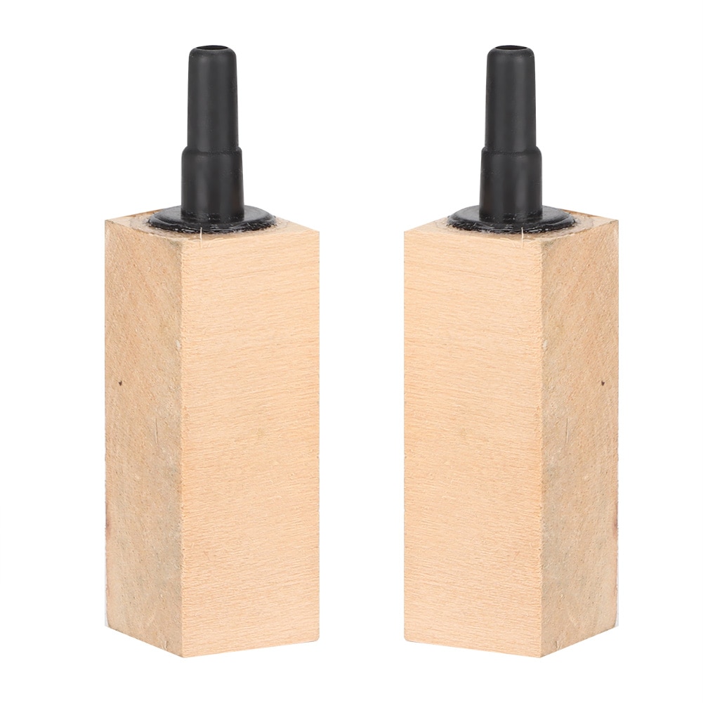 2 stuks/set natuurlijke houten luchtbelstenen diffuser voor aquariumvissen, houten luchtdiffuser geschikt voor zeeaquaria: S