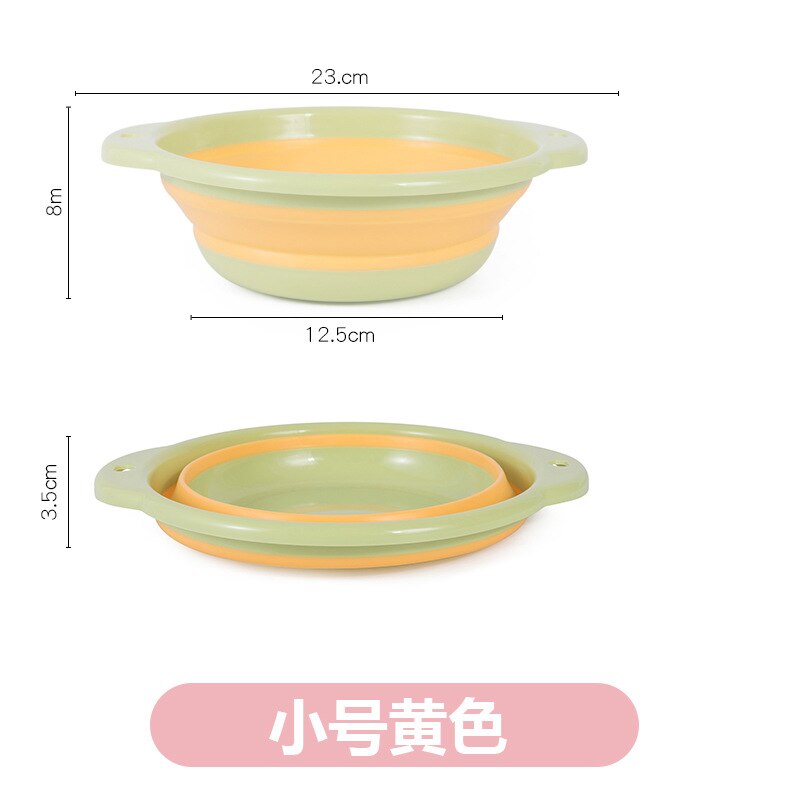 Lavabo plegable para el hogar, lavamanos portátil de plástico para viajes, dormitorio de estudiantes, lavamanos para pies: Mini Yellow