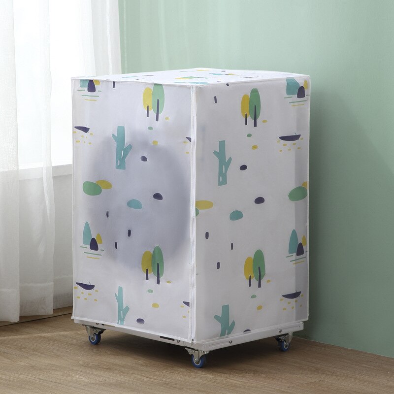 Funda de goma EVA para lavadora, cubierta de polvo para baño, flor blanca, tambor impermeable, todo incluido, protección antideslizante, 82cm x 60cm, 1 unidad: 2 open front