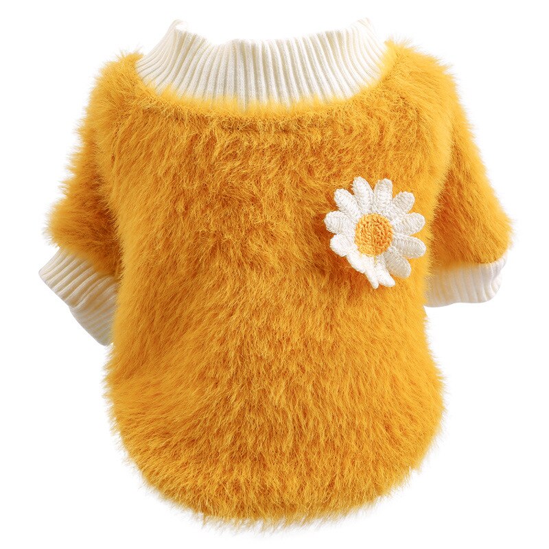Winter Hond Outfit Huisdier Sweatshirt Warm Kleine Honden Kleding Mode Meisje Jongen Honden Jas Leuke Truien Voor Puppy Kat Yorks teckel: yellow / L