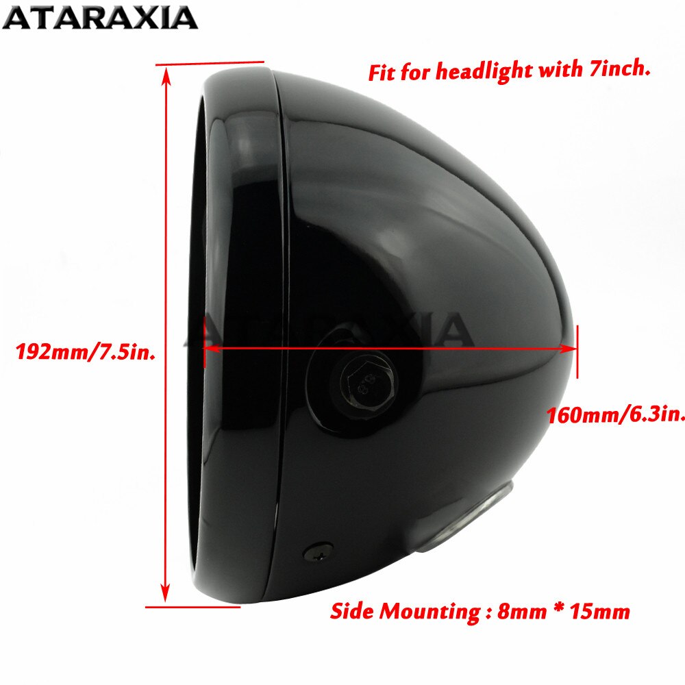 Couvercle de phare de moto, support de montage réglable, coque de phare phare LED, 7 pouces 7 pouces phare LED
