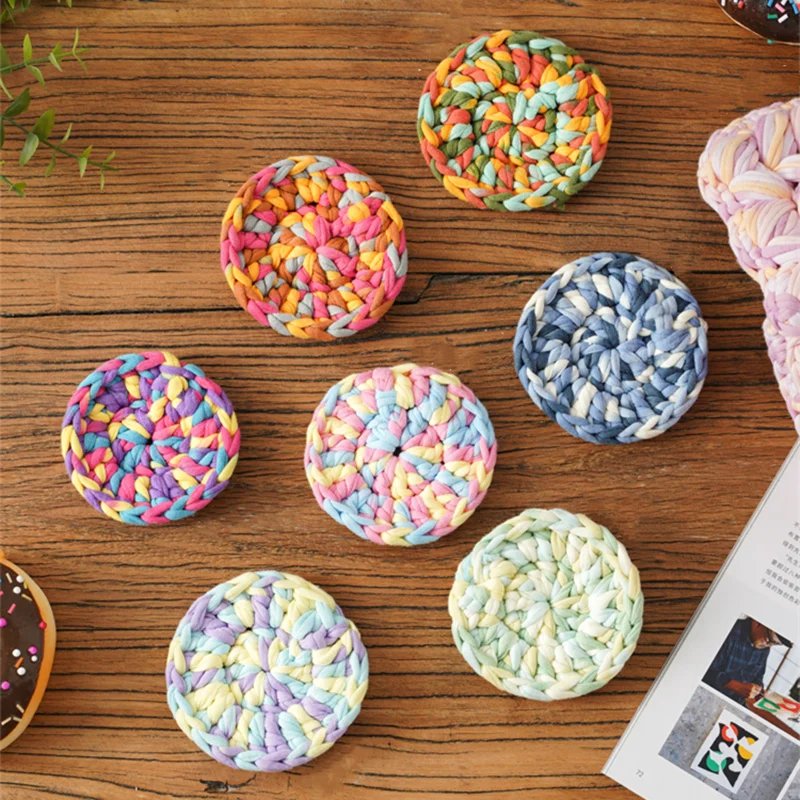 Katoen platte draad DIY T-shirt garen haak snoep kleuren naaien & breien benodigdheden materialen voor tas pantoffels sandalen handgemaakt
