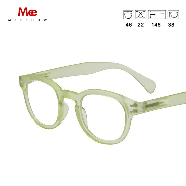 Meeshow Leesbril Vrouwen Eyeglasse Retro Zomer Kleurrijke Presbyopie Bril Franse Mode Leesbril: +200 / LIGHT GREEN