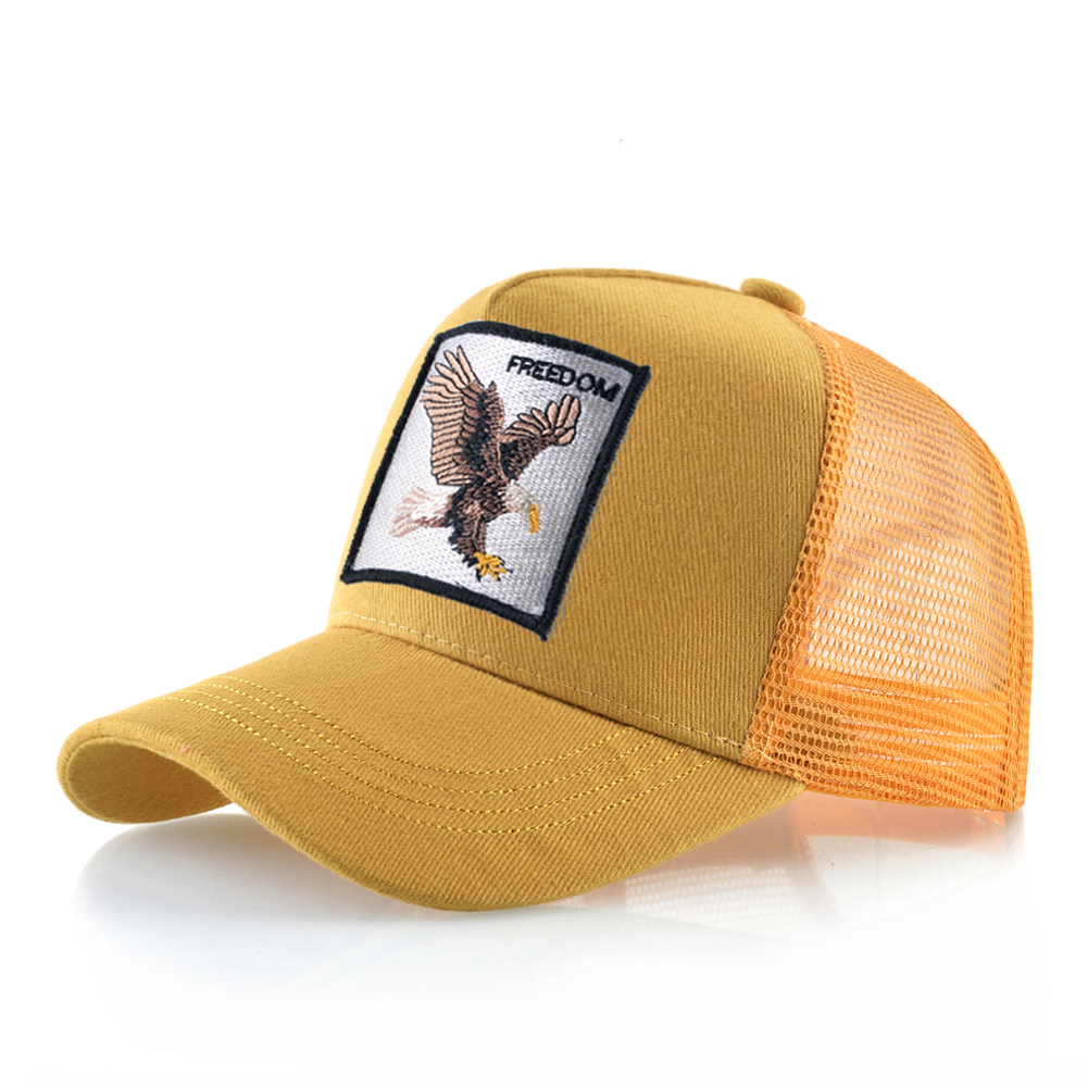 Czapki z daszkiem orzeł haft czapki hip-hopowe mężczyźni Snapback oddychająca siateczka kości moda Streetwear czapka typu Trucker kobiety: BŁĘKITNA