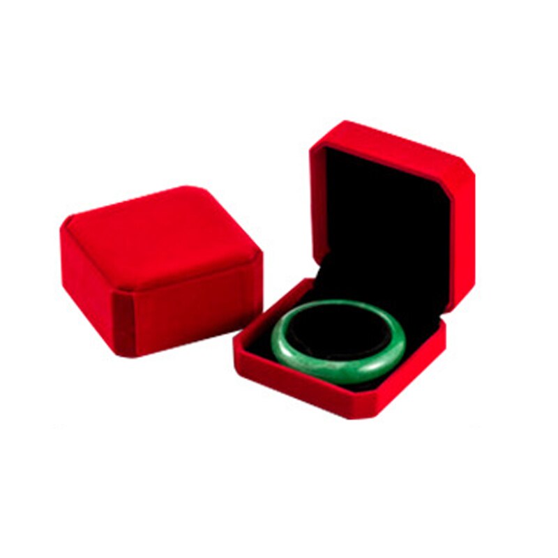 1 PC Storage Presentation Necklace/Bracelet/Ring/Pendant Jewelry Box Velvet Case Plastic Display Box 4 Colors: Red Bracelet  Box