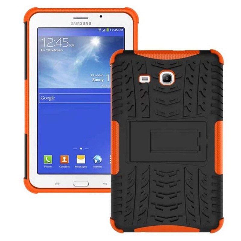 Siliconen hoesje voor samsung galaxy tab 3 lite 7.0 t110 t111, 7.0 inch cover voor samsung tab e lite 7 sm-t113 t116 , inclusief hoesje, screenprotector en pen.: Oranje
