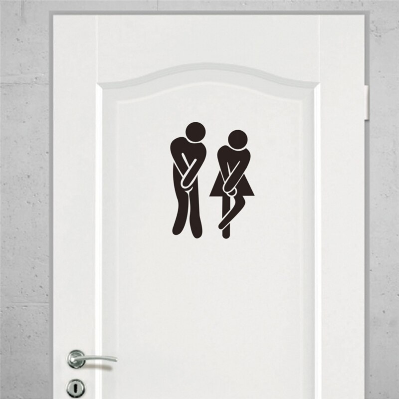 Sjove toiletskilt væg klistermærker badeværelse dekoration diy adesivos de paredes hjem mærkat væg mual kunst plakater aftagelige: B