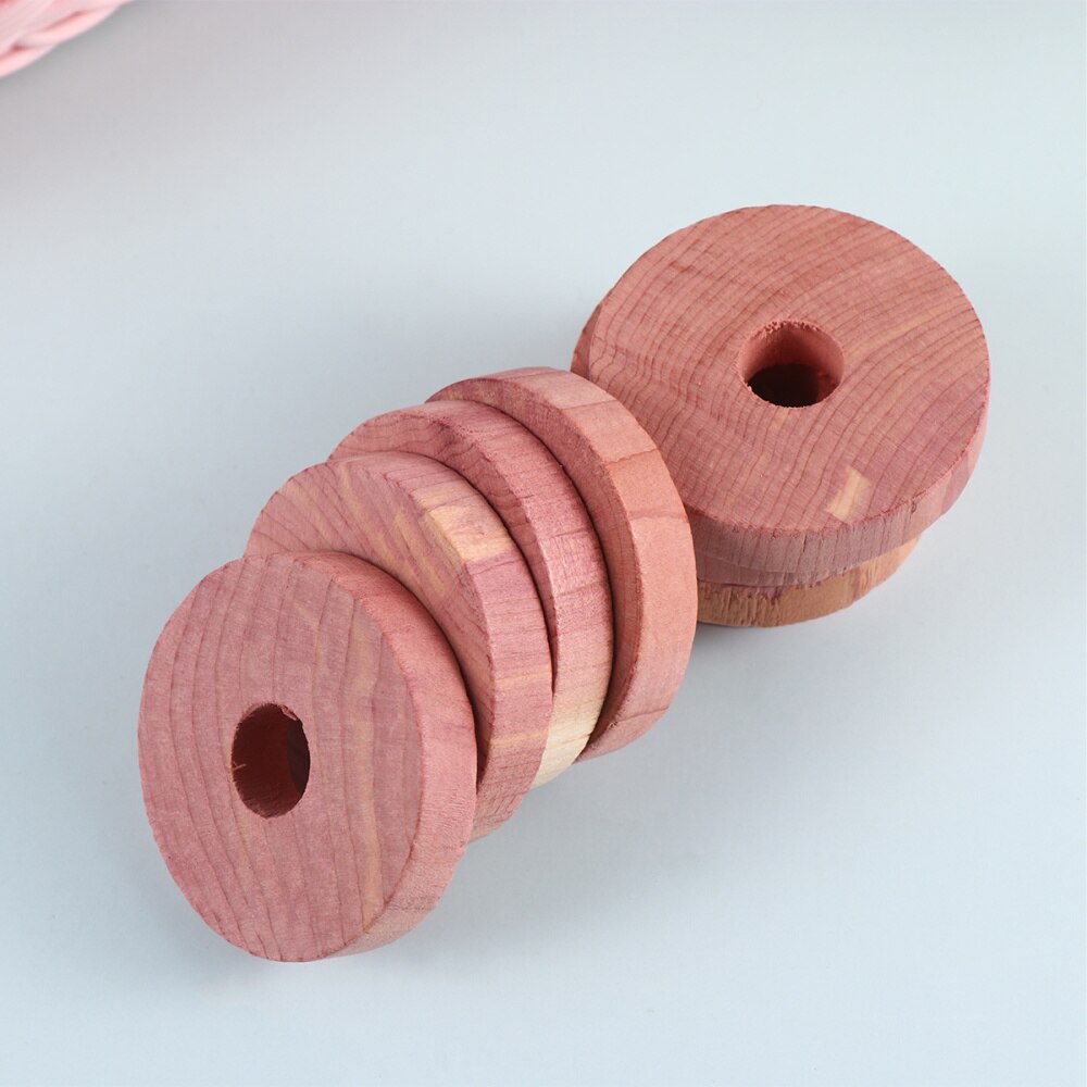 20Pcs Ceder Blok Stijlvolle Mode Creatieve Motbestendig Garderobe Ceder Chip Cederhout Cirkelvormige Ring Geurige Blok Houten Ronde Ch: Default Title