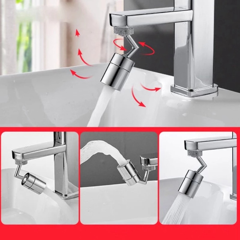 720° Universal Splash Filter Faucet Spray Head with Withdrawal Tool Movable Kitchen Tap Water Saving Nozzle Sprayer: Default Title