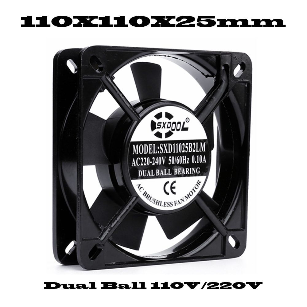 AC 110V 115V 220V 230V 80mm 92mm 110mm 120mm 150mm 172mm 200mm Industrial Case Cabinets Cooling Fan Dual Ball Bearing 2 Wire: 2mm / SKY BLUE