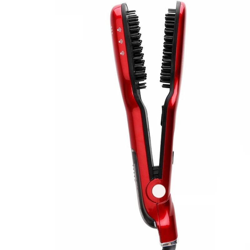 Steam Hair Straightener, Hair Styling Wide Tooth Comb Brush Anti-Scald Fast Heating Straightener Brush