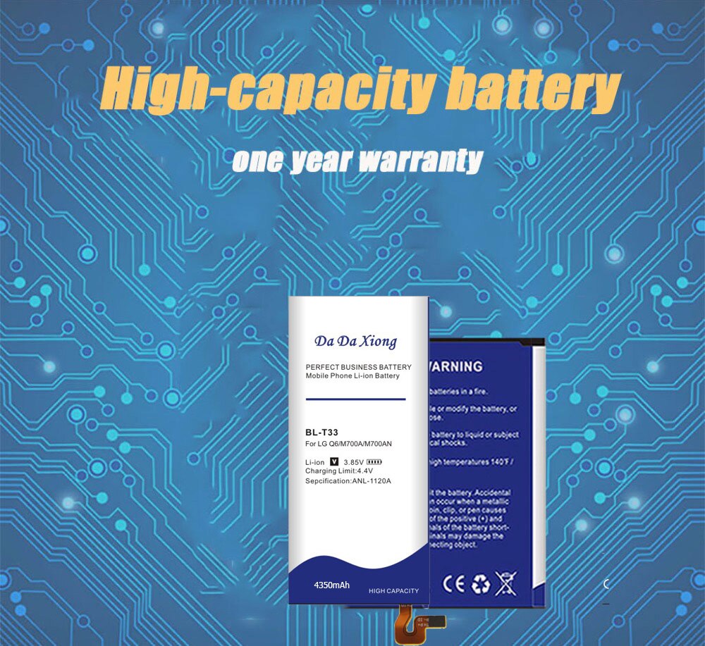 4350mAh BL-T33 BL T33 Replacement BATTERY for LG Q6 M700A M700AN M700DSK M700N Batteries
