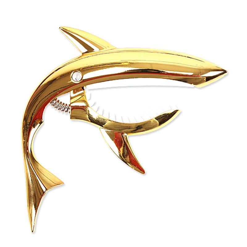 Zinc Alloy Guitar Capo Shark Capo for Electric Guitar with Good Hand Feeling, No Fret Buzz and Durable: gold