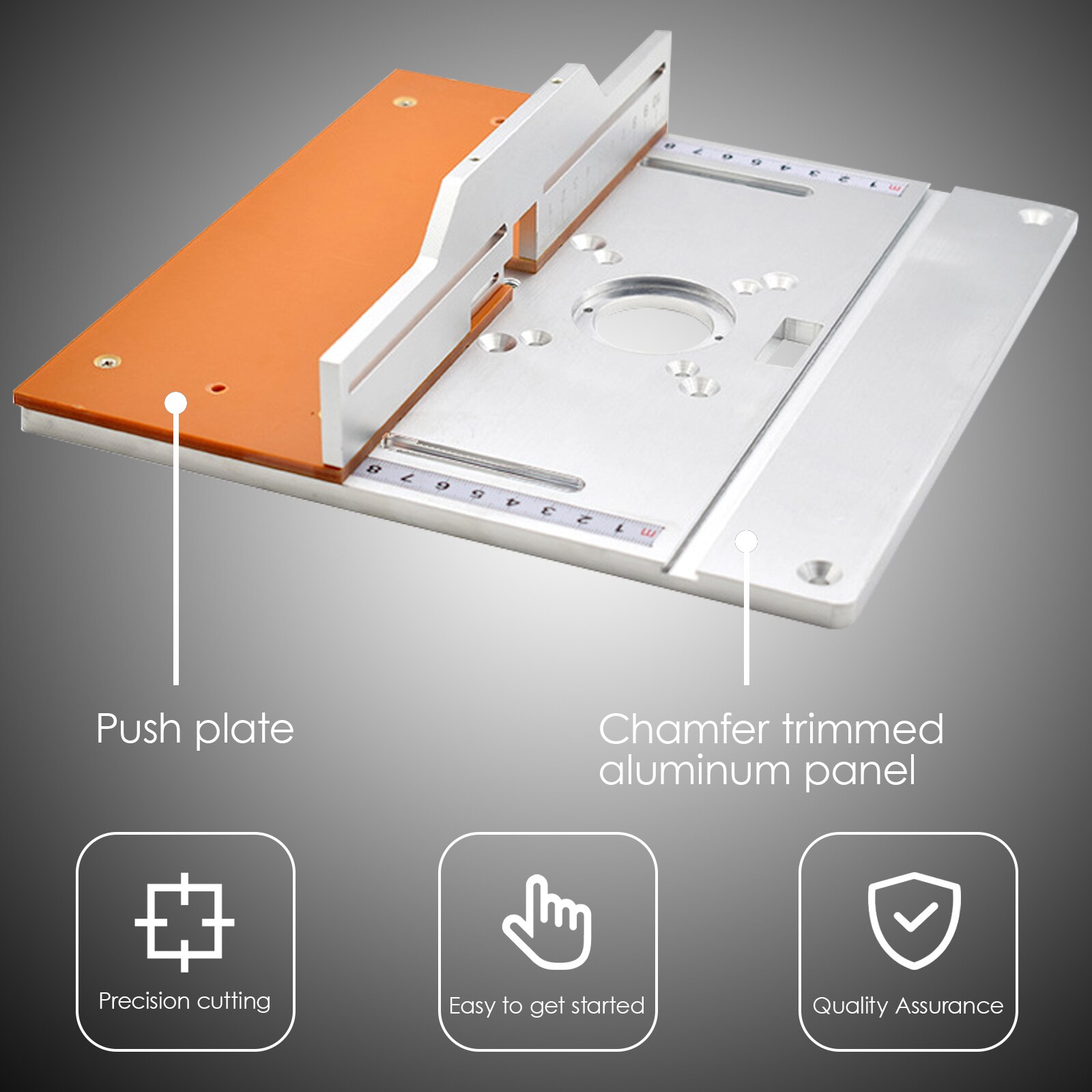 Aluminium Router Table Insert Plate Electric Wood Milling Flip Boardwith Miter Gauge Guide Set Table Saw Woodworking Workbench