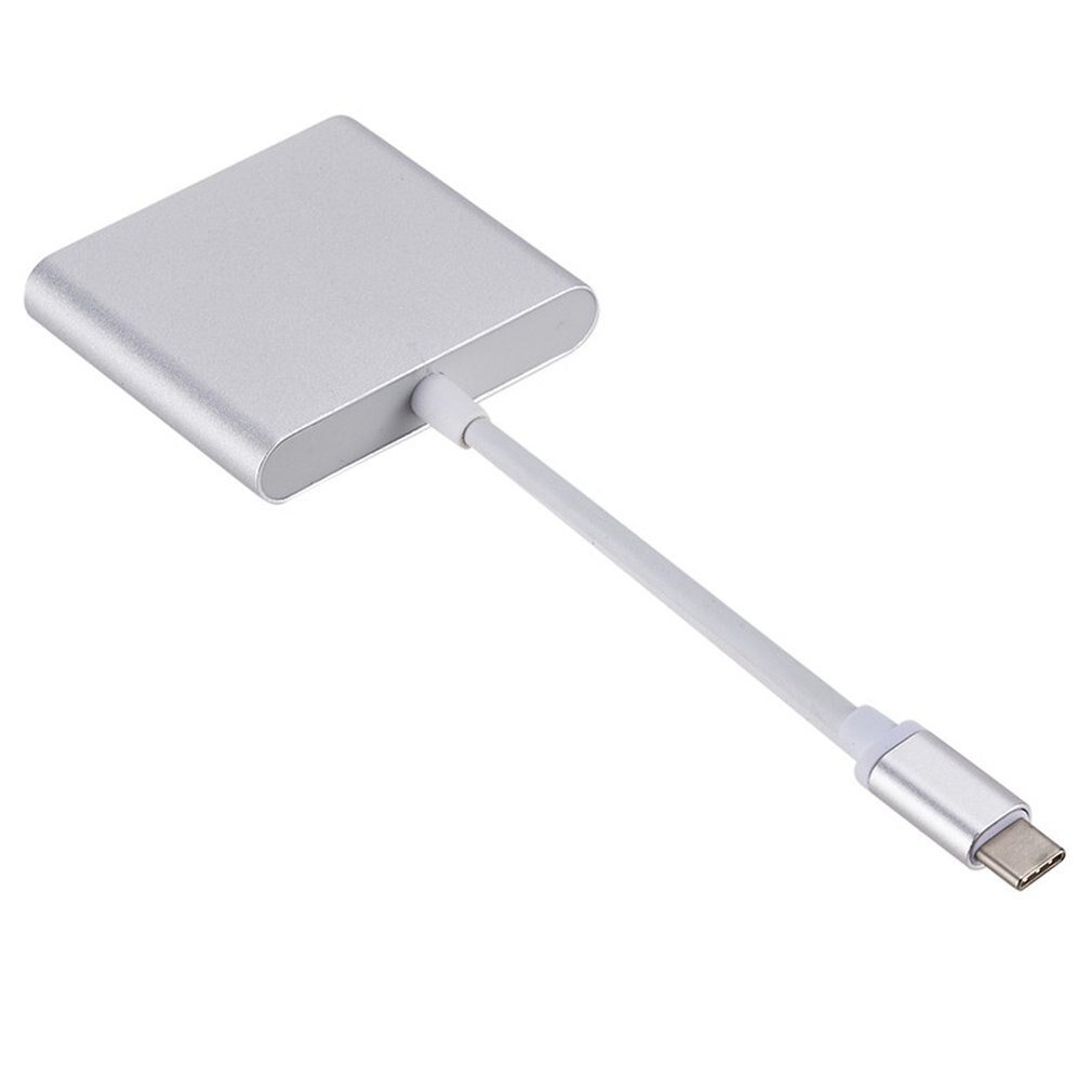 USB-C Naar Hdmi 3 In 1 Kabel Converter Voor Apple Macbook Usb 3.1 Thunderbolt 3 Type C Switch Naar Hdmi 4K Hub Adapter Kabel 1080P: Gray