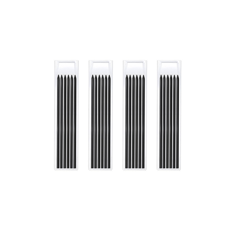 Diep Gat Effen Timmerman Potlood Set Met Multicolor Refill Leads Ingebouwde Slijper Mechanische Potlood Marker Markering Tool: 3 black Lead