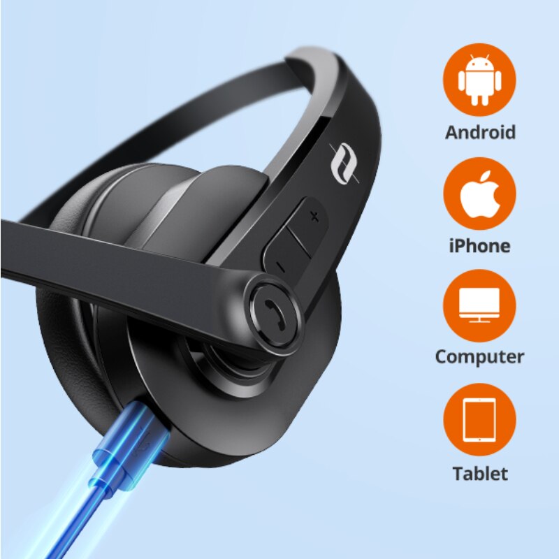 TaoTronics-auriculares inalámbricos SoundLiberty 41 Ver5.0, cascos con micrófono y cancelación de ruido IA, con Dongle USB, para centro de llamadas