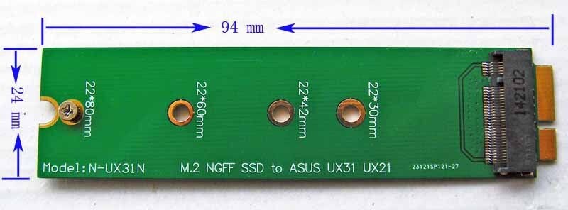 M.2 NGFF SSD 18 pin Blade Adapter vervangen ADATA XM11 SDSA5JK-128G SD5SE2-128G SDSA5JK-256G SD5SE2-256G voor UX31 UX21 ZenBook
