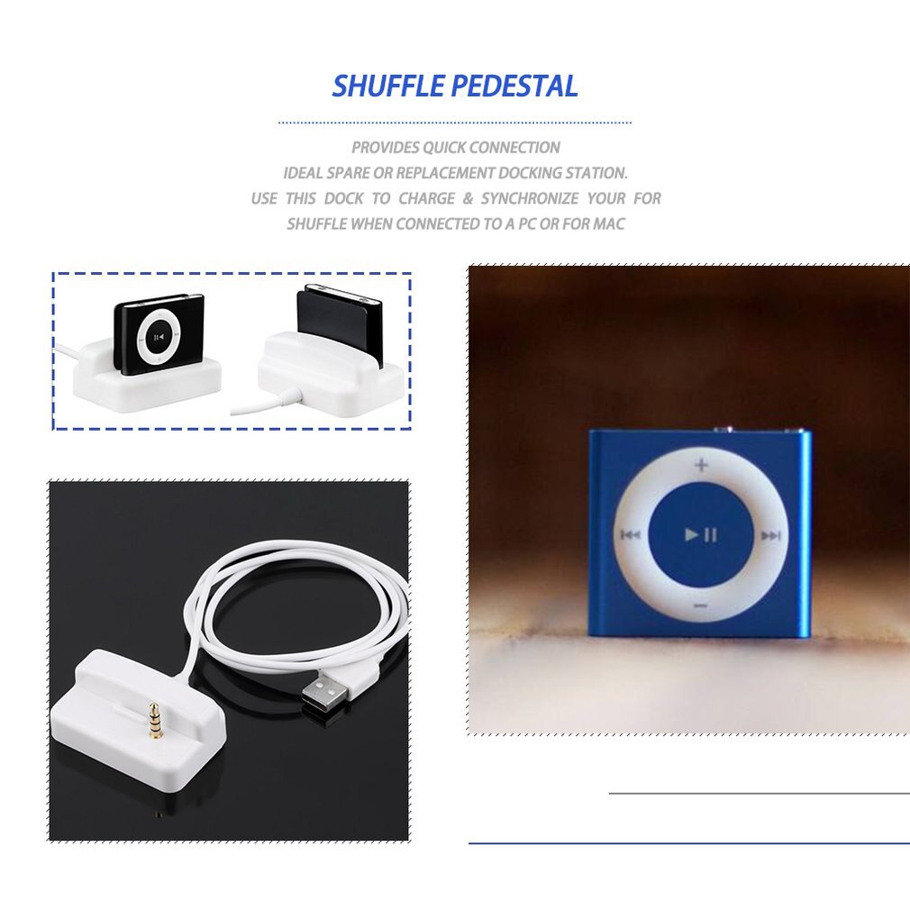 Usb Lader &amp; Sync Vervanging Docking Station Cradle Voor Apple Voor Ipod Voor Shuffle 2 2ND 3 3RD Gen 2G MP3 / MP4 Speler Onleny