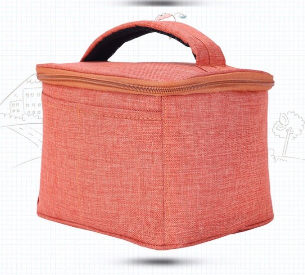 Kleine Verdikte Oxford Doek Draagbare Aluminiumfolie Geïsoleerde Lunch Tas Ice Pack Picknick Doos Voedsel Melk Fruit Isolatie Handtas 3: orange