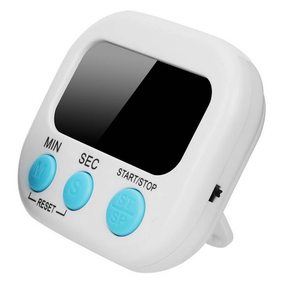 household Supplies Kitchen Timer LCD Display Home Kitchen Timer Square Baking Cooking Count Alarm Sleep Stopwatch: White