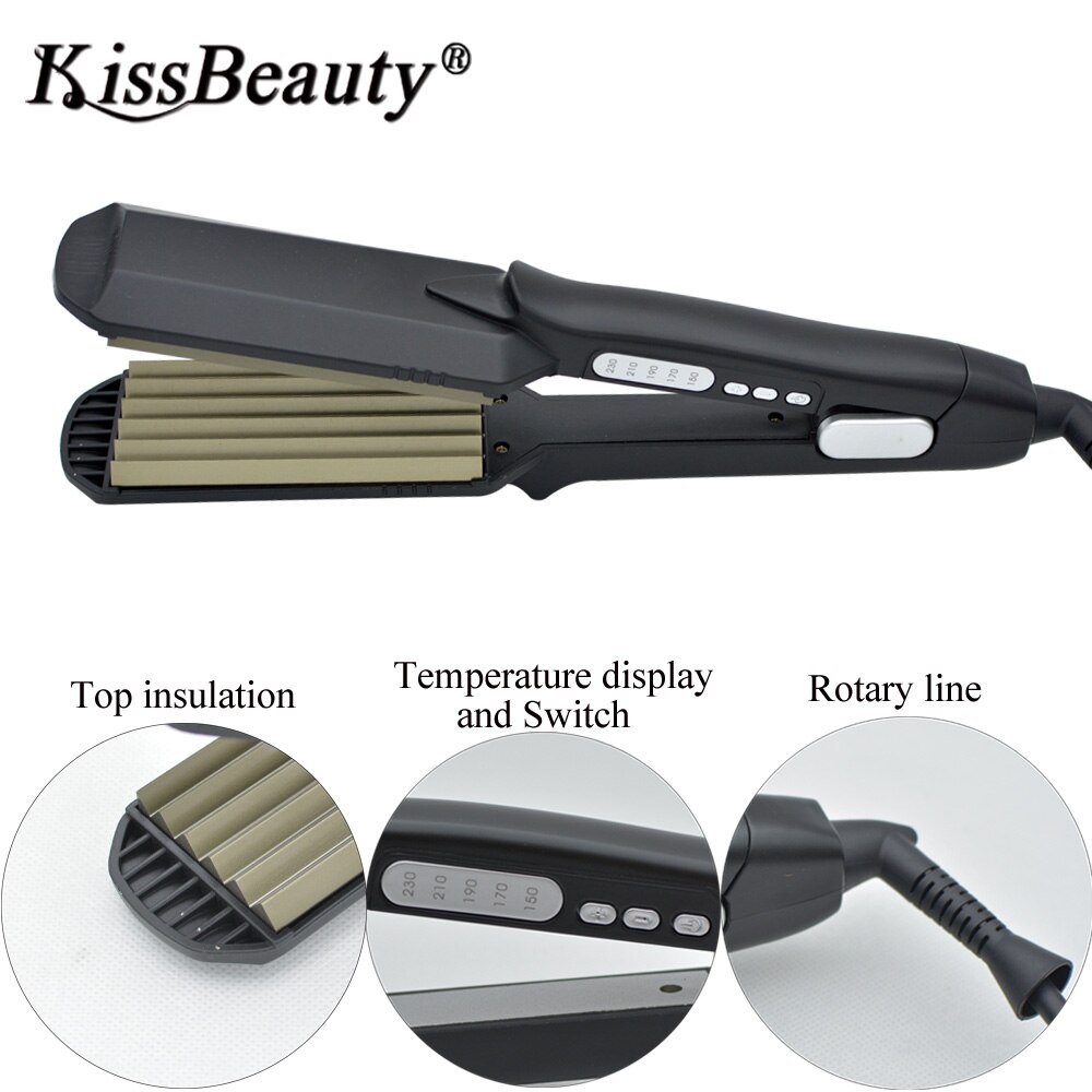 Kissbeauty professioneel gegolfde krultang gegolfde kleine rollen kappersgereedschap