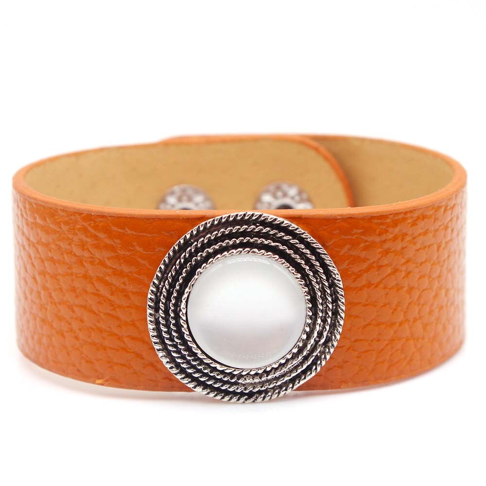 Totabc moda redonda tênis pulseiras de couro para mulheres charme moda pulseira de couro com multi-cor opcionais jóias: 3