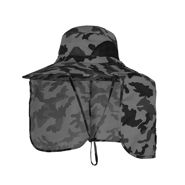 Schnell trocknender Fischerhut für Herren, UV-Nackenschutz, Sonnenschutz, draussen, atmungsaktives Gittergewebe, Wandern, Angelkappen, Sommer: Himmel Blau