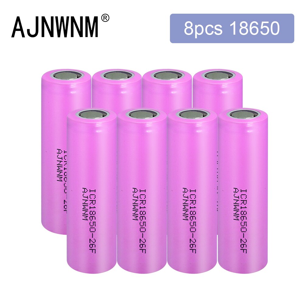 For Samsung 18650 Batteries 2600Mah ICR18650 3.7V Rechargeable Batteries Li ion lithium ion 18650 Rechargeable Battery: 8PCS 18650