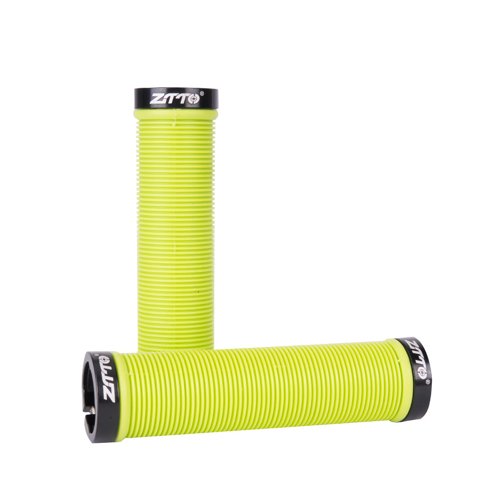 1 Paar Ztto Mtb Stuur Grips Siliconen Gel Slot Op Anti Slip Grips Bar Ends Voor Mtb Mountain Vouwfiets fiets Onderdelen AG15: Yellowgreen