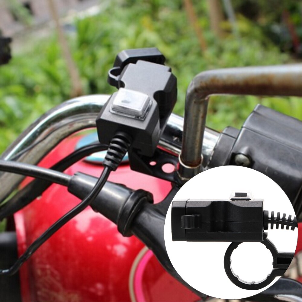 Waterdicht Voor Telefoon Gps Stopcontact Motorbike Stuur Lader Motorfiets Usb Socket 5V 1A/2.1A Adapter Dual usb-poort